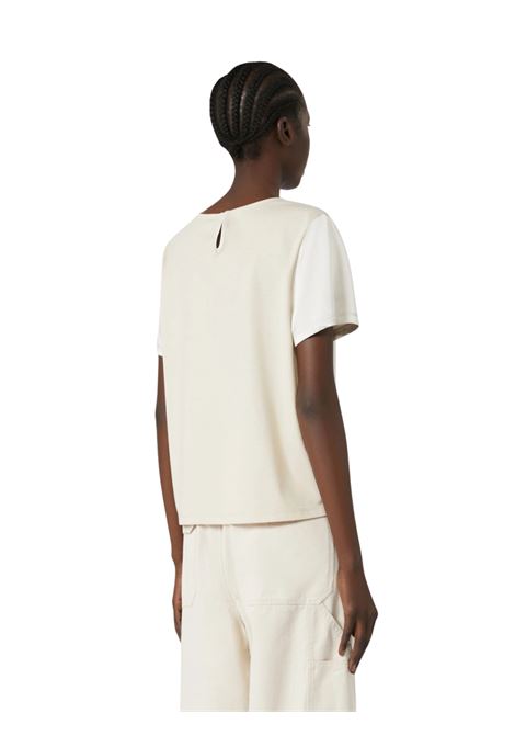 T-shirt in raso e jersey - AVORIO Weekend MAXMARA | GILBERT001
